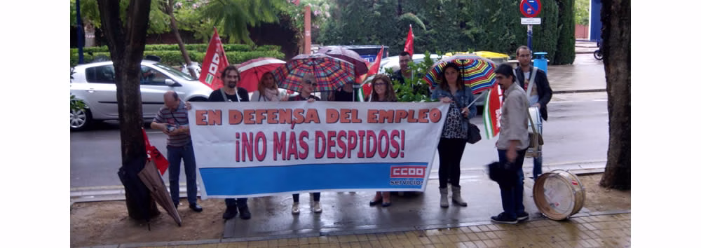 Concentración de delegados en Konecta Sevilla